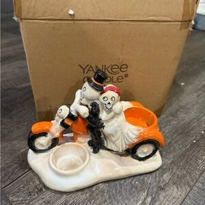 Yankee Candle Ghosts on Orange Motorcycle Figurine